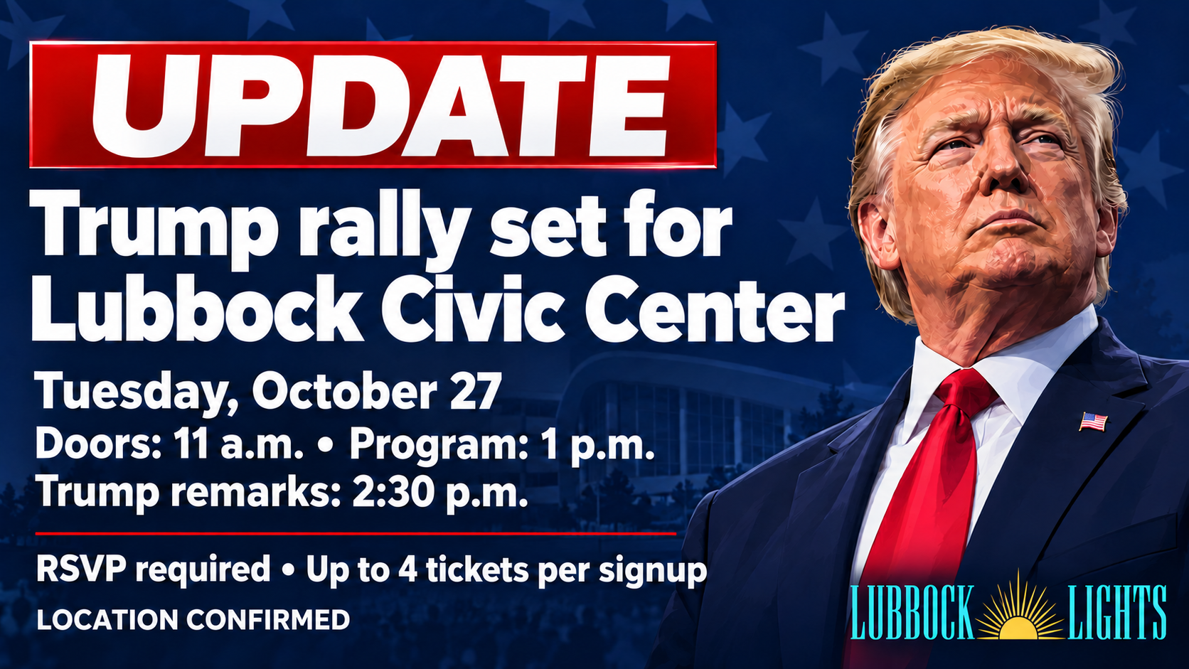 Confirmed: Trump’s Lubbock rally set for Civic Center