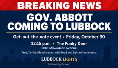 Gov. Abbott coming to Lubbock for October 30 get-out-the-vote event