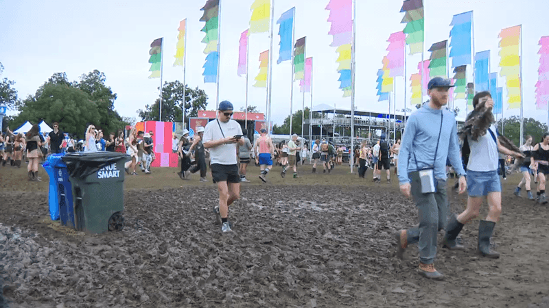 For people attending ACL, the mud has become part of the festival experience. (CBS Austin/Jane Page)