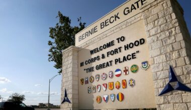 The welcome sign to Fort Hood. (AP Photo)