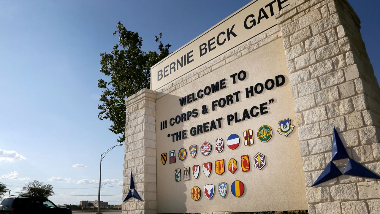 The welcome sign to Fort Hood. (AP Photo)