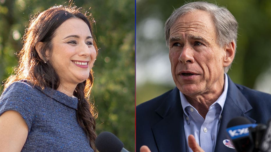 Democrat Gina Hinojosa (left) is running against incumbent Republican Gov. Greg Abbott (right) in the Texas governor's race in 2026.