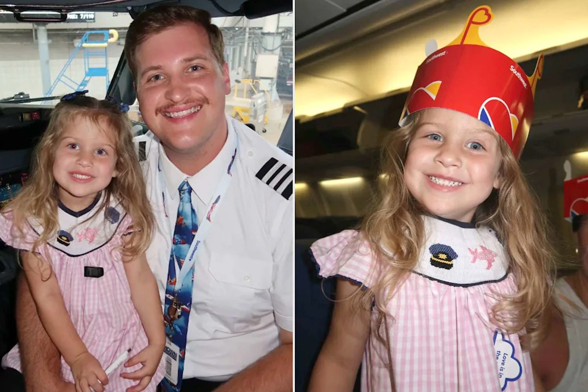 Woman Secretly Travels to Texas with Daughter, 3. Then She Surprises Her Pilot Husband When They Board His First Flight (Exclusive)