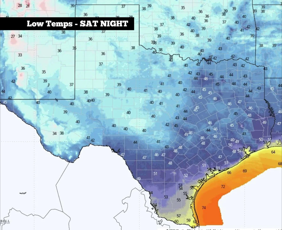 South Texas temperatures to reach the 40s. Here's how long the chilly weather will last.