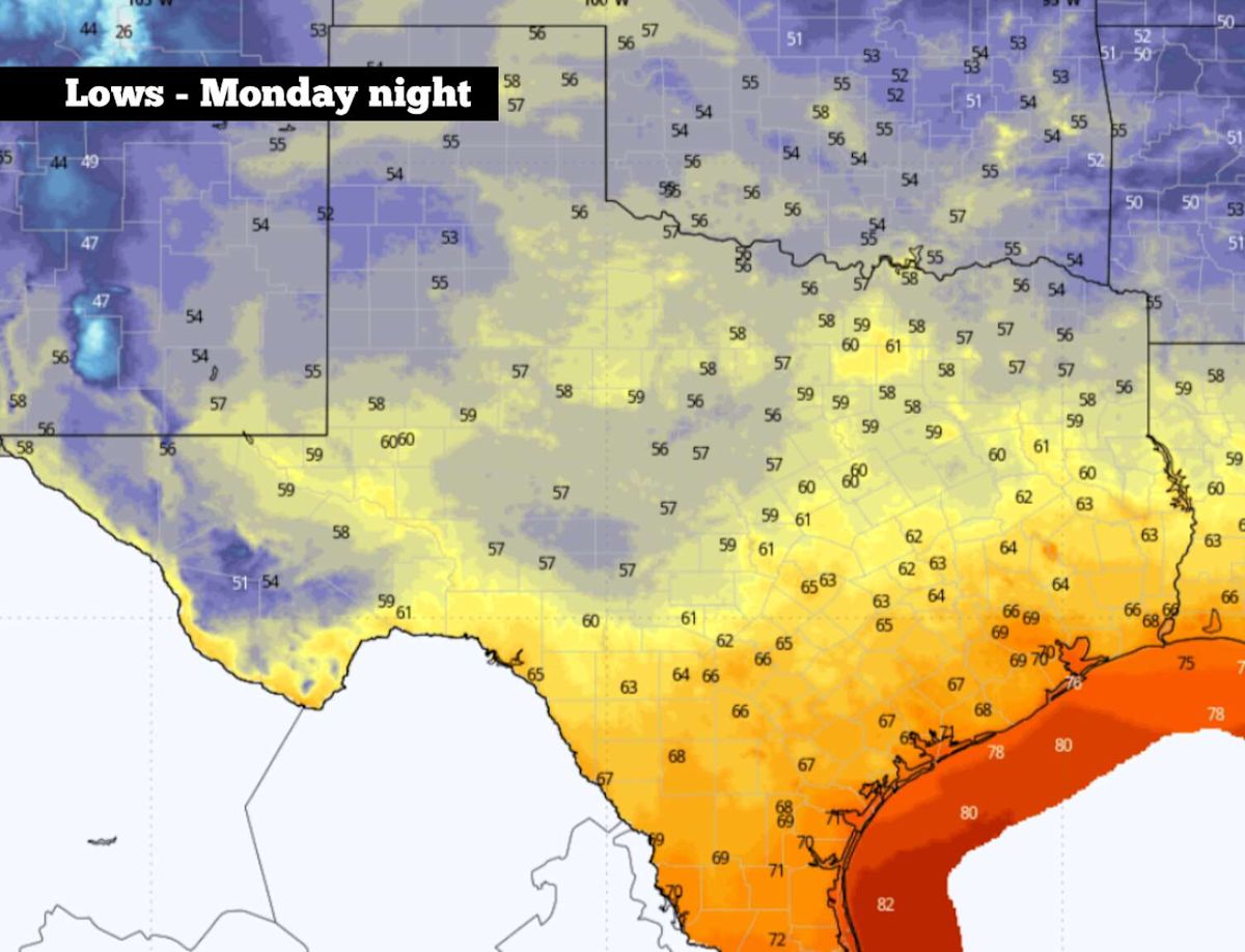 Cool, fall air arrives tonight: Texas temperatures will drop into the 50s and 60s