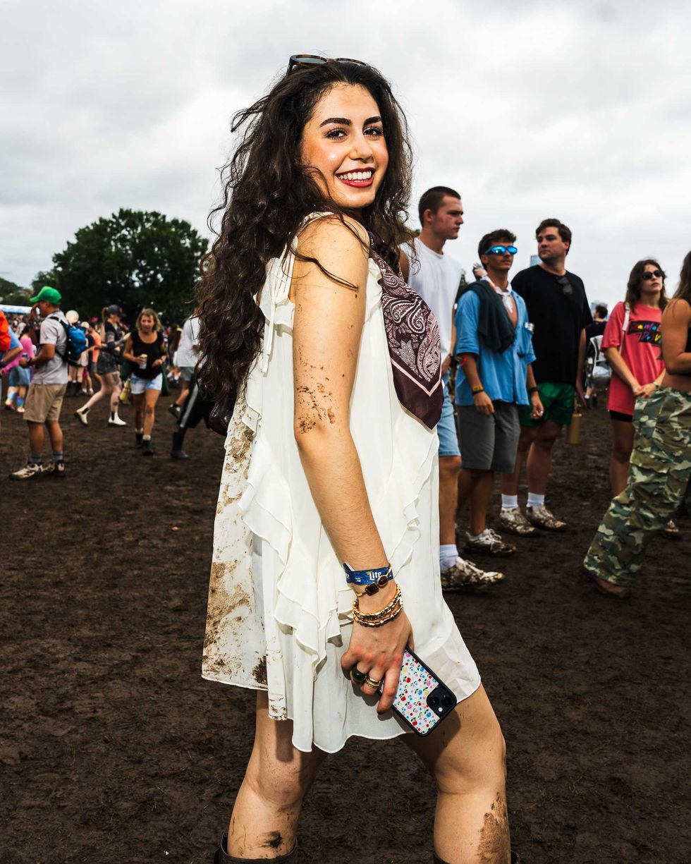 Negin Nekoonam wearing a white dress