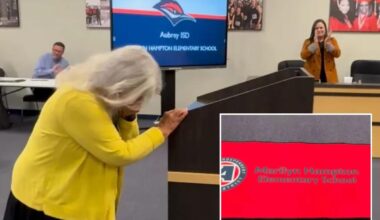 Texas custodian Marilyn Hampton breaks down in tears as new elementary school is named in her honor