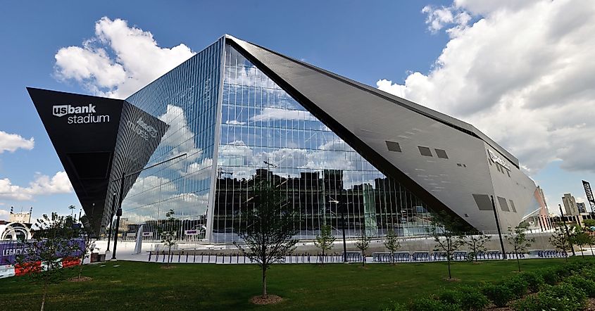 U.S. Bank Stadium, home of the Minnesota Vikings, in Minneapolis
