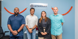 Jacques Skinner, left, Sankalp Rajpurkar, Sofia Sanbara, and Robert Chatham