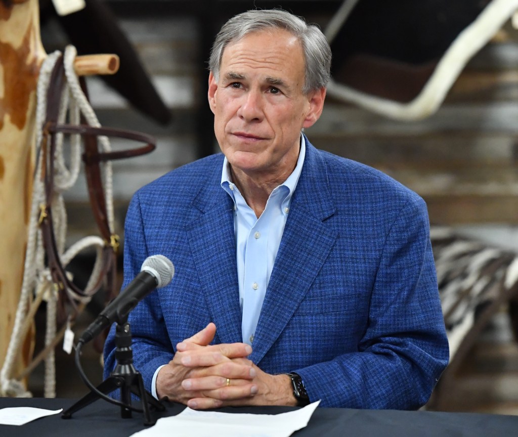 Texas Gov. Greg Abbott listens to a question from the press during his Wichita Falls Affordability Stop.