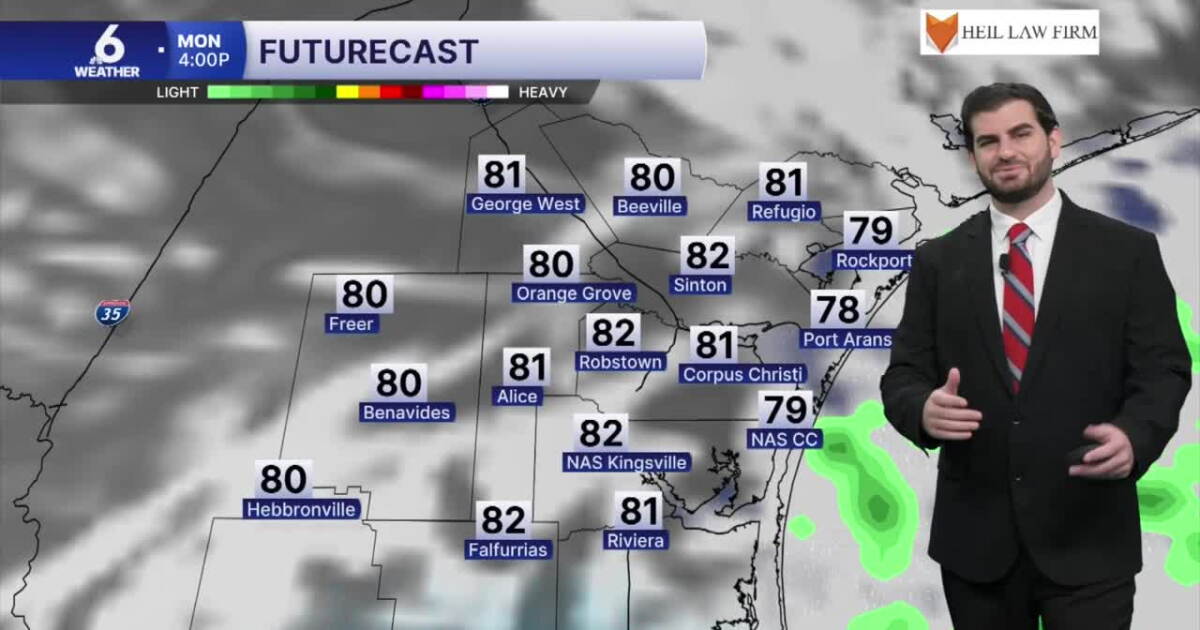 Partly cloudy Monday for the Coastal Bend with cooler air still in place for now