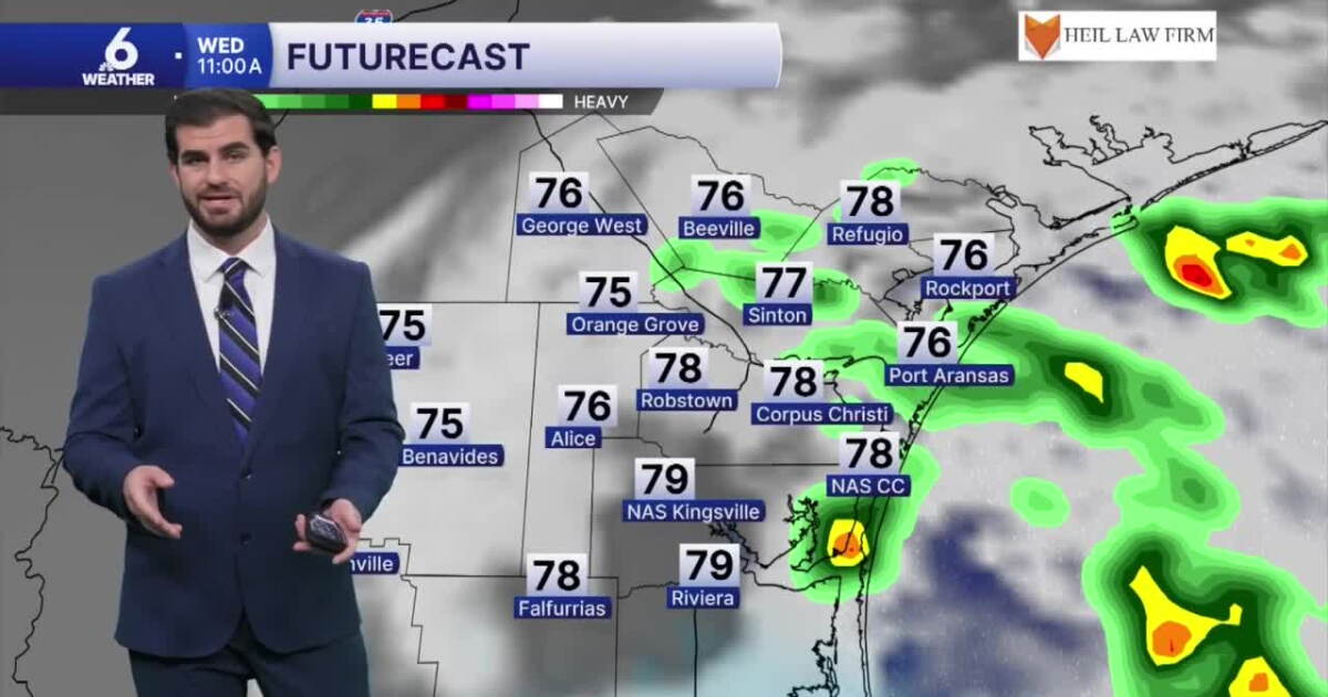 Tuesday brings sunshine and a rise in humidity, with a few showers by Wednesday
