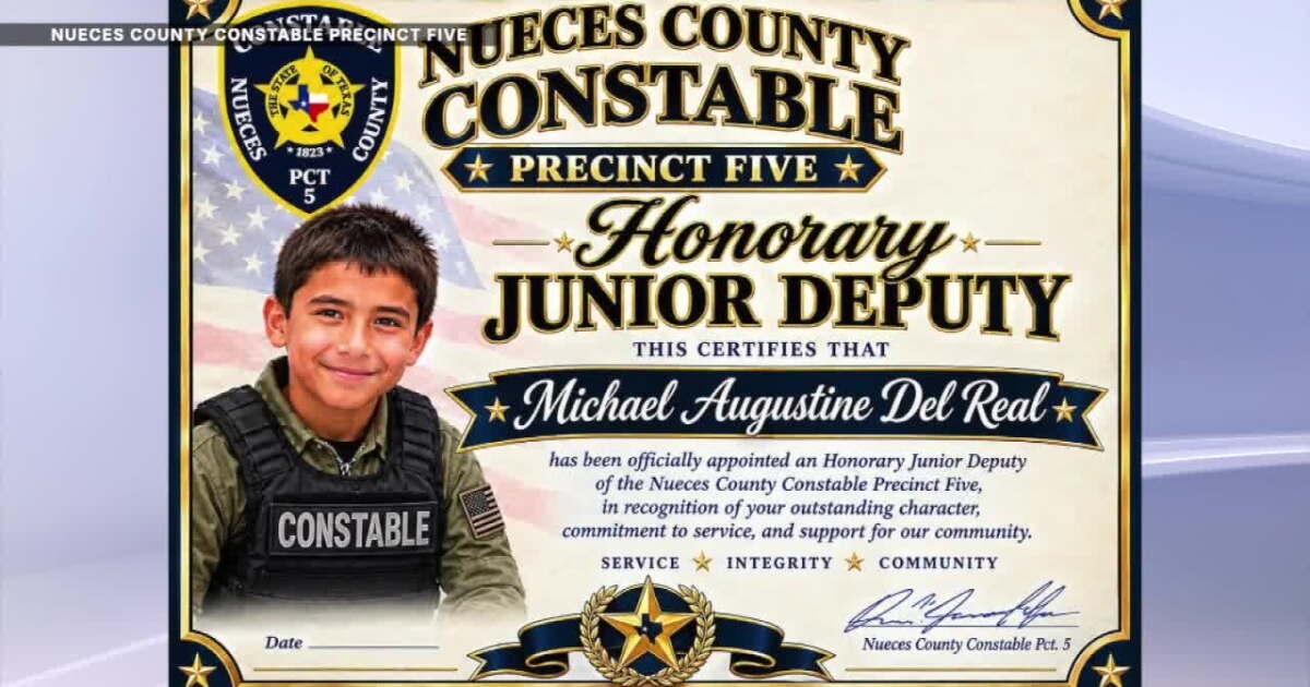 Birthday surprise! Nueces Co. Constable Pct. 5 names honorary junior deputy
