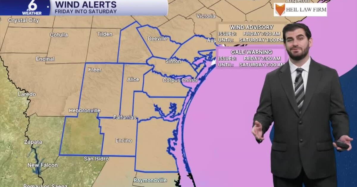 Cold front brings strong winds to the Coastal Bend with a cooler weekend ahead