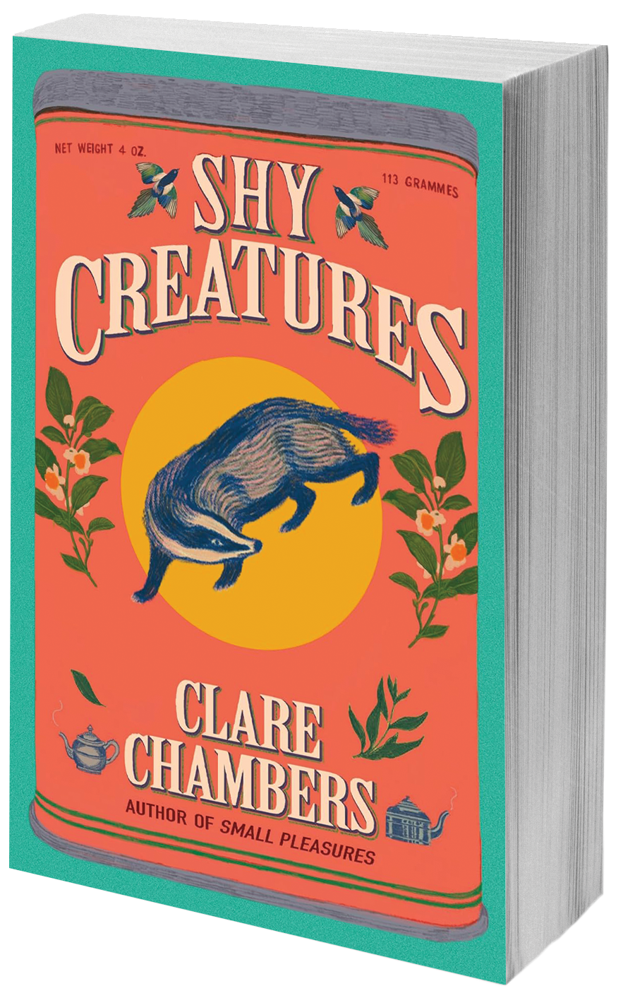 book cover badger and flowers