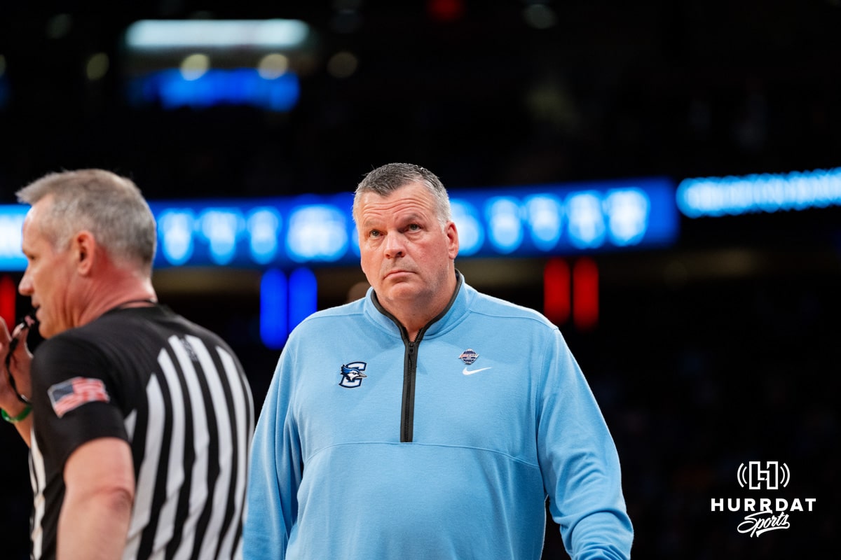 Creighton Bluejay head coach Greg McDermott looks to the scoreboard against the DePaul Blue Demons during the Big East Basketball Tournament, Thursday, March 14, 2025, in New York, New York. Photo by Jordan Arnold.