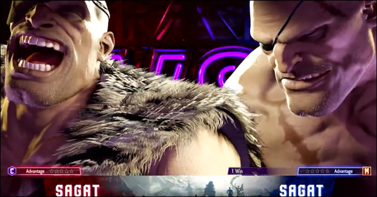 Sagat's character select screen animation and Versus screen faces revealed for Street Fighter 6