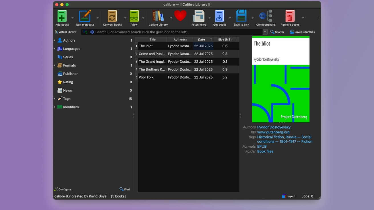 How to set up Calibre on Mac
