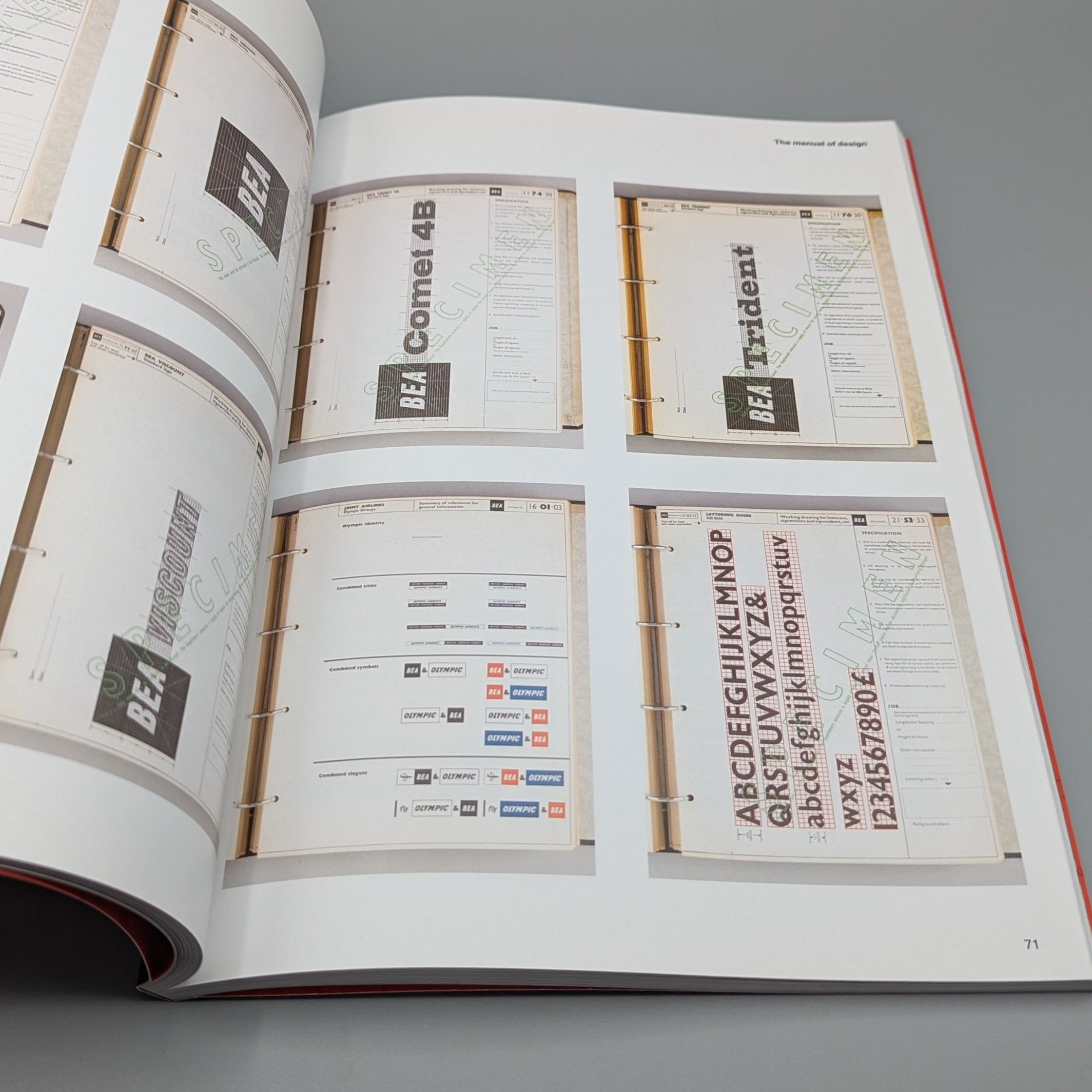 Spread from 'Red square' showing the BEA Standards manual