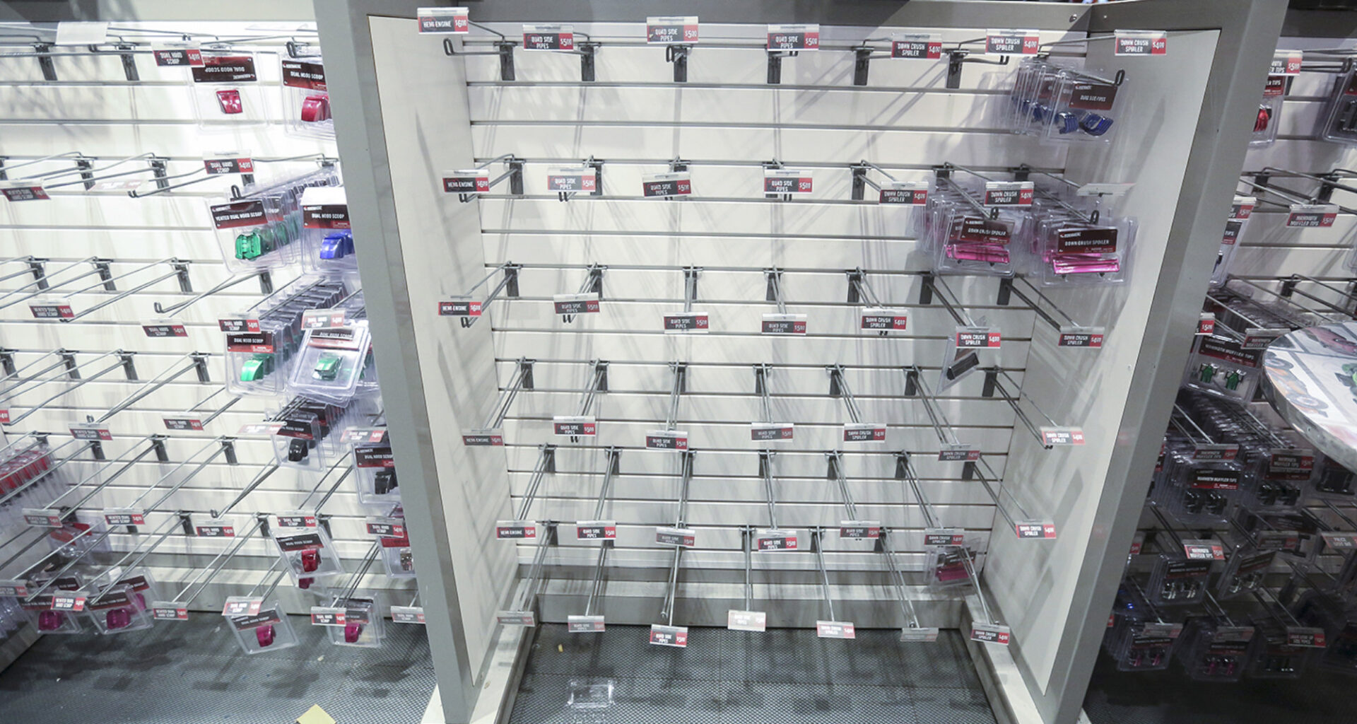 An empty shelf at a store