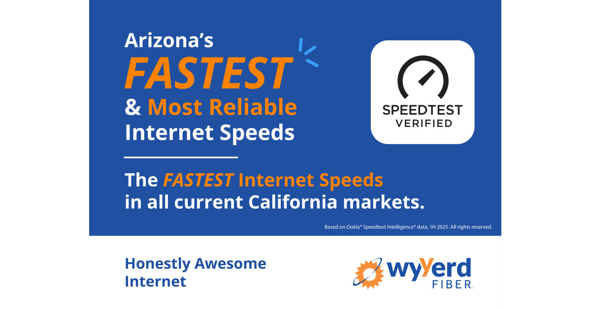 Wyyerd Fiber Ranks Arizona's Top-Rated Provider With Fastest & Most Reliable Internet Speeds