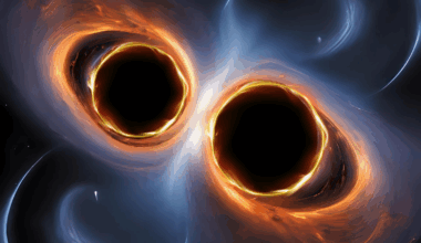 Two black holes collide and merge