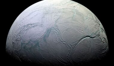 Enceladus, one of Saturn's moons. Credit: NASA/JPL