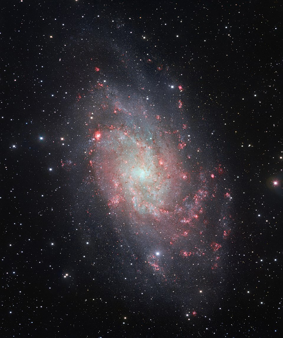 The study of galaxies like M33 reveals the presence of dark matter through the motion of stars in the outer regions (Credit : ESO)
