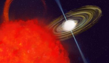 An artist’s impression of the Long Period Transit, CHIME J1634+44, believed to be the brightest and most polarised LPT ever found. Credit: NSF/AUI/NSF NRAO/P.Vosteen