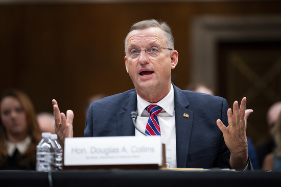 UNITED STATES - JUNE 24: Secretary of Veterans Affairs Doug Collins testifies during the Senate Appropriations Subcommittee on Military Construction, Veterans Affairs, and Related Agencies hearing on the FY2026 budget request for the Department of Veterans Affairs in the Dirksen Senate Office Building on Tuesday, June 24, 2025. (Bill Clark/CQ Roll Call via AP Images) UNITED STATES - JUNE 24: Secretary of Veterans Affairs Doug Collins testifies during the Senate Appropriations Subcommittee on Military Construction, Veterans Affairs, and Related Agencies hearing on the FY2026 budget request for the Department of Veterans Affairs in the Dirksen Senate Office Building on Tuesday, June 24, 2025. (Bill Clark/CQ Roll Call via AP Images)