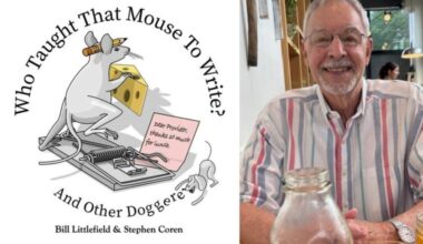 The cover of "Who Taught That Mouse to Write?" and author Bill Littlefield. (Courtesy of Bill Littlefield)