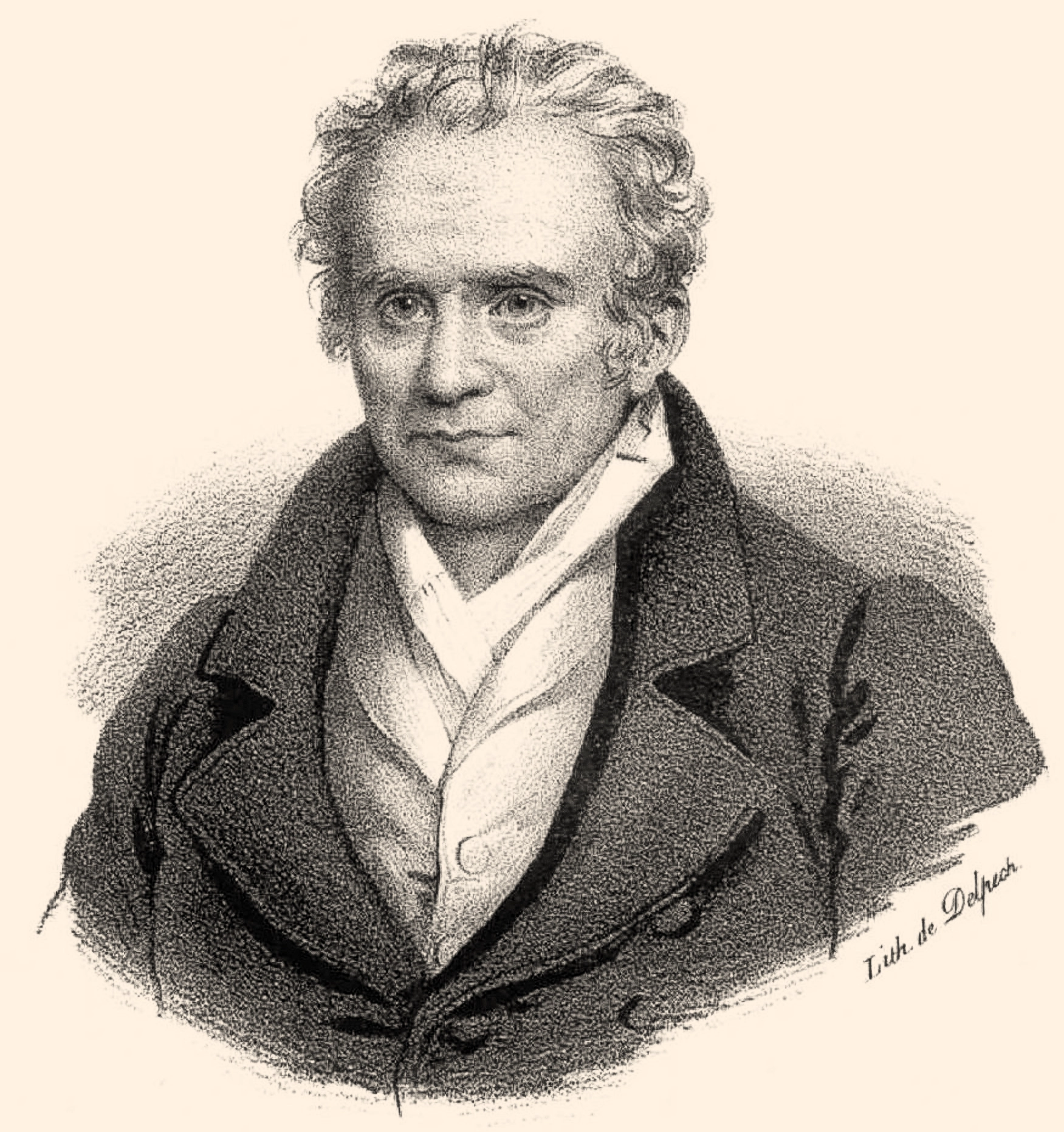 An engraving of a man