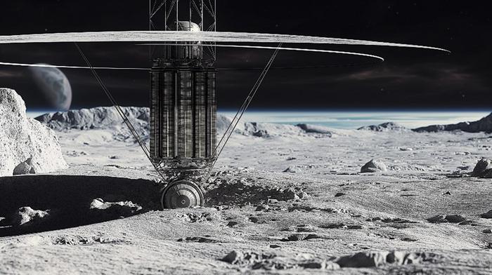 Artist's impression of a Small Modular Reactor (SMR) powered by a Stirling engine. Credit: Wen-Pei Feng