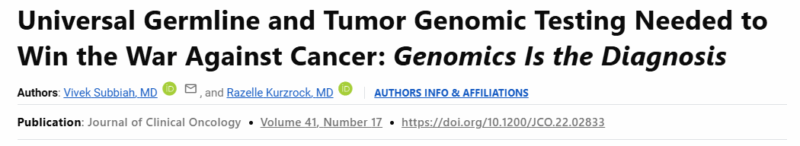 Ed Esplin: Is There Any Patient Who Should Not Have Germline Genetic Testing to Aid Treatment Decision Making? 1 Ed Esplin: Is There Any Patient Who Should Not Have Germline Genetic Testing to Aid Treatment Decision Making?