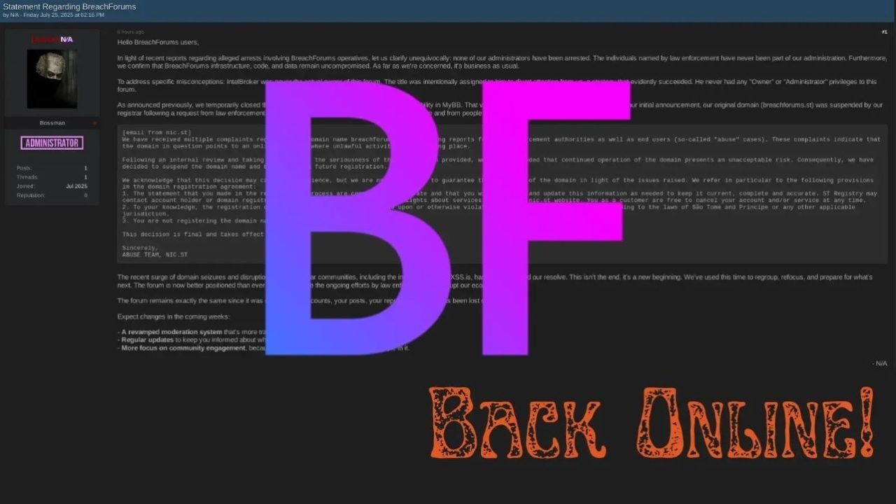 One of the most feared cybercriminal forums on the Internet has returned illegally