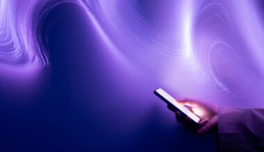 Phone on purple color