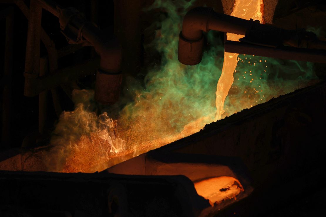 Copper smelting at El Teniente mine, the world's largest underground copper mine in Machali, near Rancagua, Chile, on April 2.