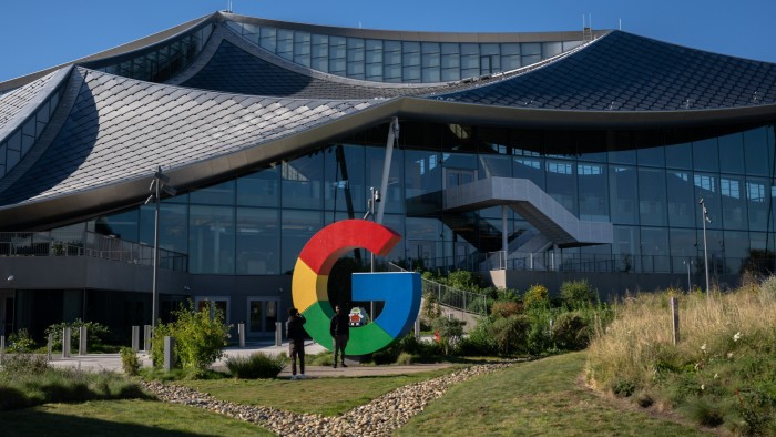 The G logo outside the Google’s Bay View campus in California, US