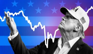 Montage of Donald Trump and the US flag