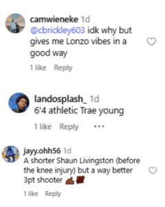 comments (credits: @cbrickley603/ Instagram)