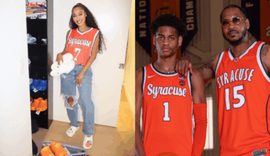 IN PICS: Carmelo Anthony’s Ex-wife La La Dons Syracuse Jersey on Kiyan Anthony’s Move-In Day