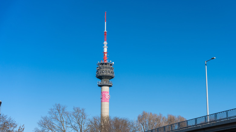 Fiber optics over a night view of a city