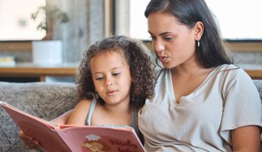 Monument Health Trash-collecting character gets kids to read. stock image of a woman and young girl reading together.
