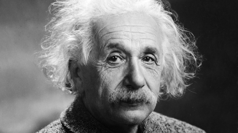 albert einstein black and white portrait photo
