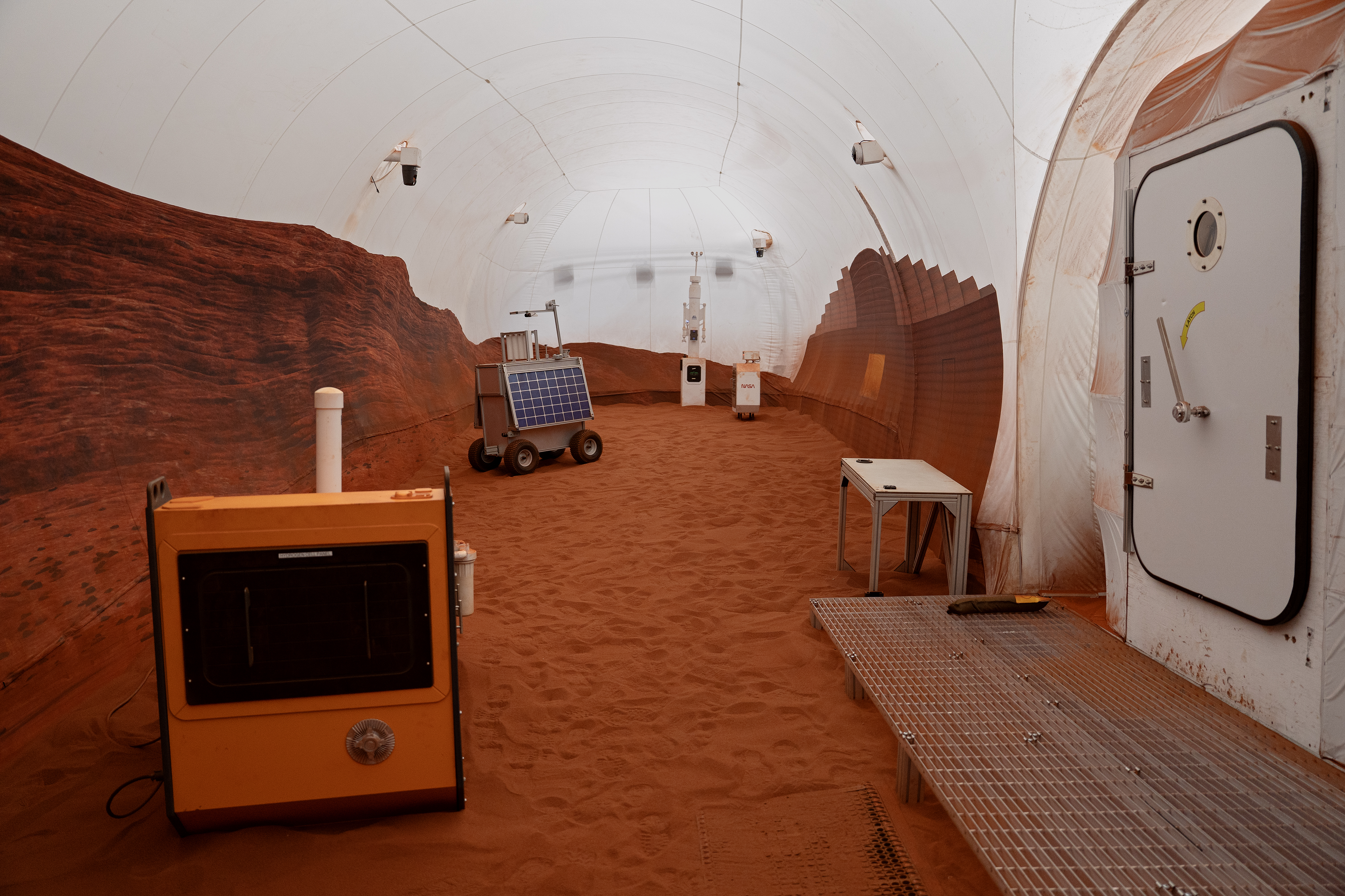 Simulated Mars habitat interior at NASA's Johnson Space Center.