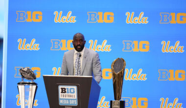 UCLA head coach DeShaun Foster  Mandatory Credit: Lucas Peltier-Imagn Images