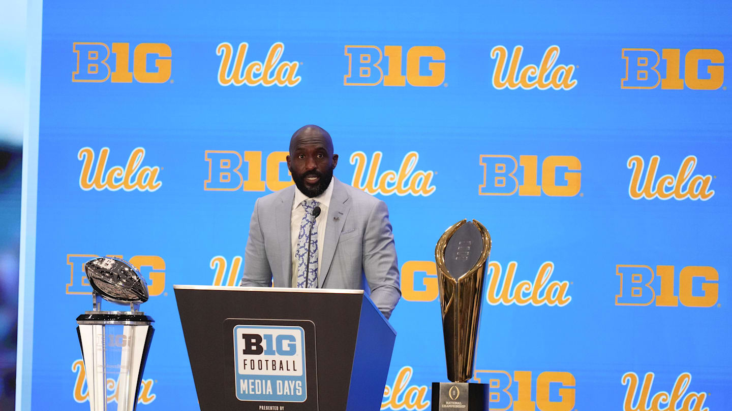 UCLA head coach DeShaun Foster  Mandatory Credit: Lucas Peltier-Imagn Images