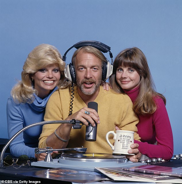The CBS comedy WKRP in Cincinnati, featuring (L-R) Anderson; the late Howard Hesseman; and Jan Smithers, aired from 1978-1982 and was set in an Ohio rock radio station