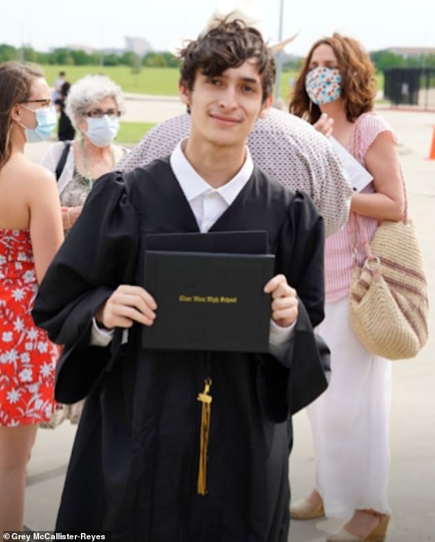 Lucci is pictured at his high school graduation. He aspired to be a tattoo artist and had been working in a prestigious apprenticeship when he died