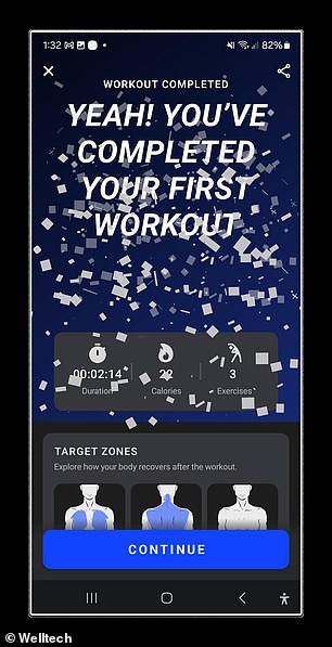 The app tracks your progress, helping you stay motivated throughout your fitness journey